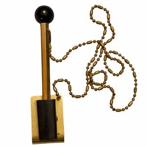 Vintage Black & Gold tone Mechanical Pencil on chain with holder & clip